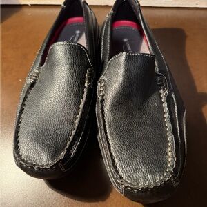 Classic Black Leather Slip-On Loafers